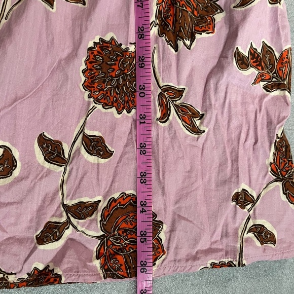 [L] Knox Rose Pink Floral Striped Short Sleeve Boho Peasant Shift Dress - Picture 8 of 9